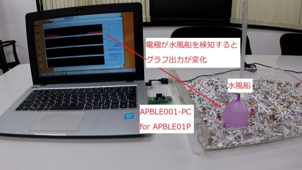 ADBLE01Pを使用した直径5cm程度の球体検知
